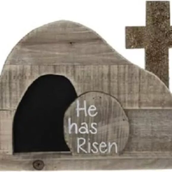 He Has Risen Wood Tomb Easter Decor Spring Home Decoration Sign Gift Keepsake - Picture 7 of 9